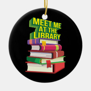 Möt mig vid Bibliotek Julgransprydnad Keramik