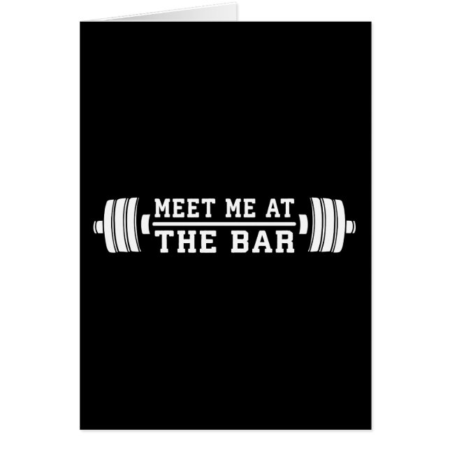Möt mig vid Pub - Barbell - Workout Hälsningskort (Framsidan)