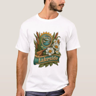 Möt mig vid sjön Kanotårpaddel och blommor T Shirt