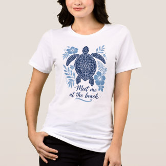Möt Mig Vid Stranden Havssköldpadda Tropisk Sommar T Shirt