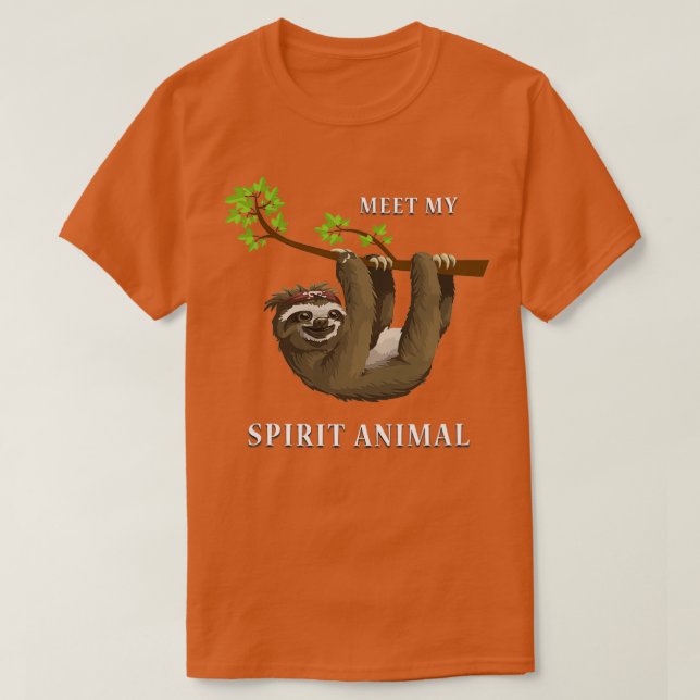 Möt mitt andliga djur den söta Sloth T Shirt (Design framsida)