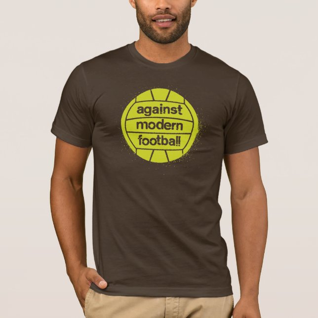 Mot modern fotboll (brunt/limefrukt) tee shirt (Framsida)