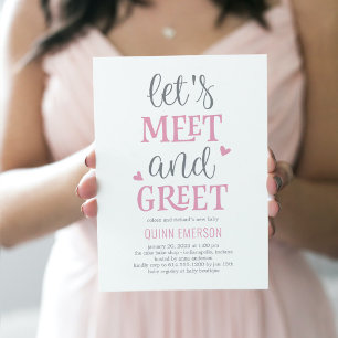 Möt och Greet Girl Baby Shower-inbjudan Julkort