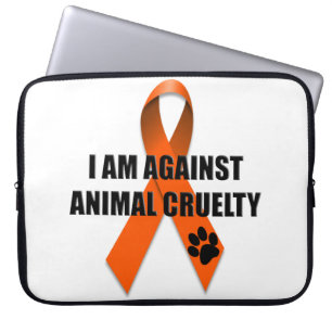 Mot orange medvetenhetband för djur grymhet laptop sleeve