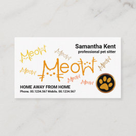 Möt Orange Pet Sitta Service Visitkort