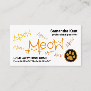 Möt Orange Pet Sitta Service Visitkort