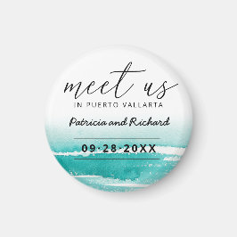 Möt oss i målbröllop klockan Spara datumet Magnet