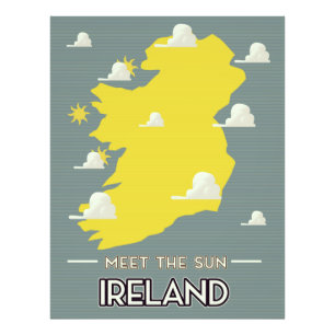 Möt Sol Irlands vintage resor poster