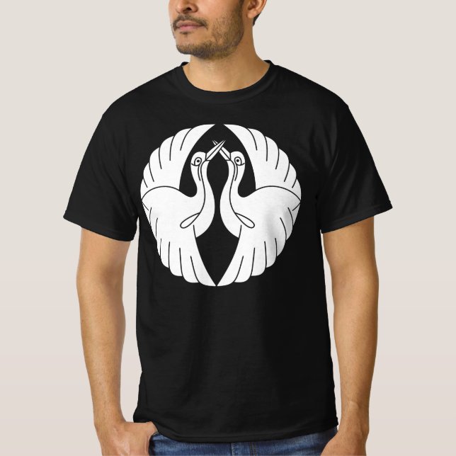 Mot vita tranor t shirt (Framsida)