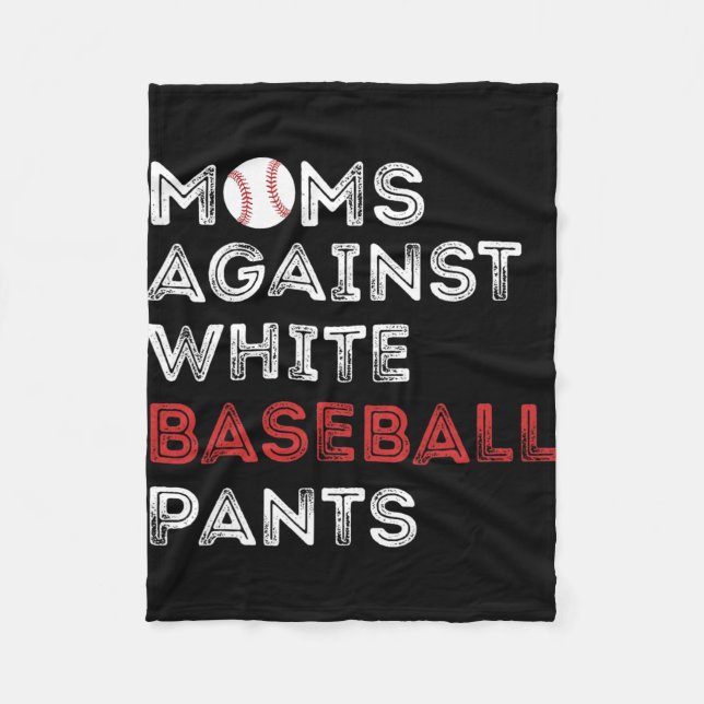 Mot White Baseball Byxor Funny Baseball Mamma Wo Fleecefilt (Framsidan)