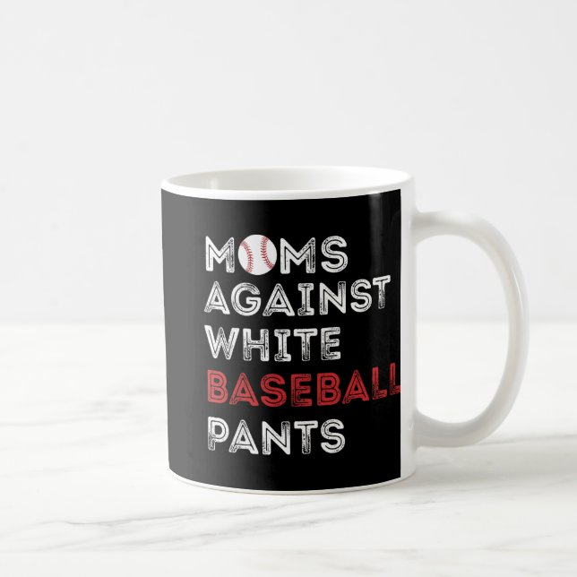 Mot White Baseball Byxor Funny Baseball Mamma Wo Kaffemugg (Höger)