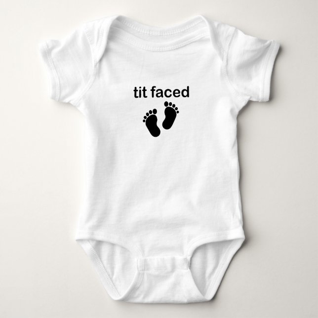 möta Funny Faced baby, Funny Boo, Breastsed T Shirt (Framsida)