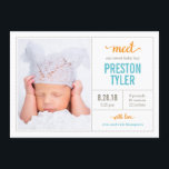 MÖTA HIM Modern Tillkännagivande för födelse Meddelande<br><div class="desc">Helt enkelt modern. Alltid snyggt. © www.themodcards.com</div>