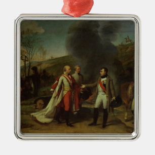 Möta mellan Napoleon mig & Francis mig Julgransprydnad Metall