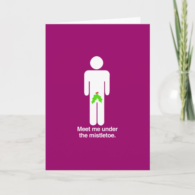 MÖTA MIG UNDER MISTLETOE GUY -.png Helgkort (Framsida)