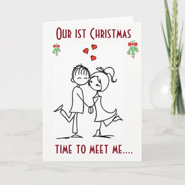 **MÖTA MIG UNDER MISTLETOE** VÅR FÖRSTA KRISTMAS HELGKORT (Framsida)