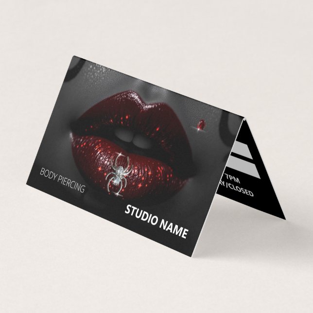 Möte Affärskort av piercing salon Visitkort (Framsida)