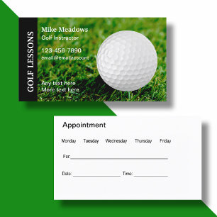 Möte Affärskort för Golf Instructor Visitkort