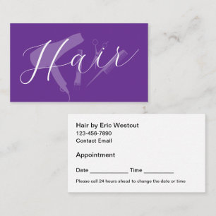 Möte Affärskort för Hairstylist-Trendig Tidsbeställning Kort