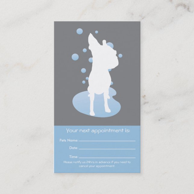 möte affärskort för hund tidsbeställning kort (Framsida)