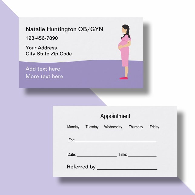 Möte Affärskort för obstetriciska gynekologer Visitkort (OBGYN)