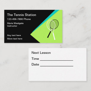 Möte Affärskort i Tennis Lessons Visitkort