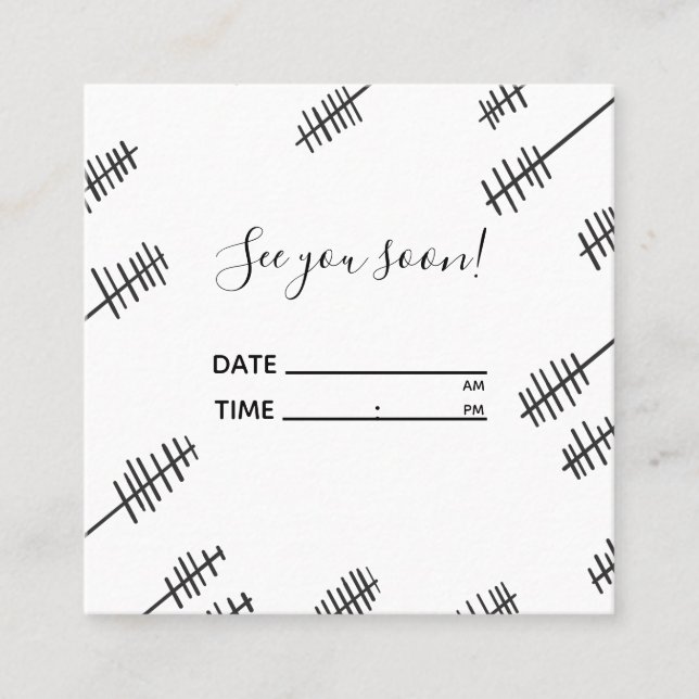 Möte annulleringskort fyrkantigt visitkort (Framsida)