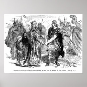 Möte av Edmund Ironside och Canute Poster