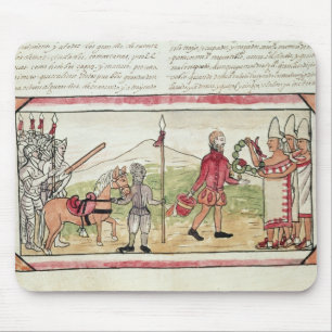 Möte av Hernando Cortes och Montezuma Musmatta