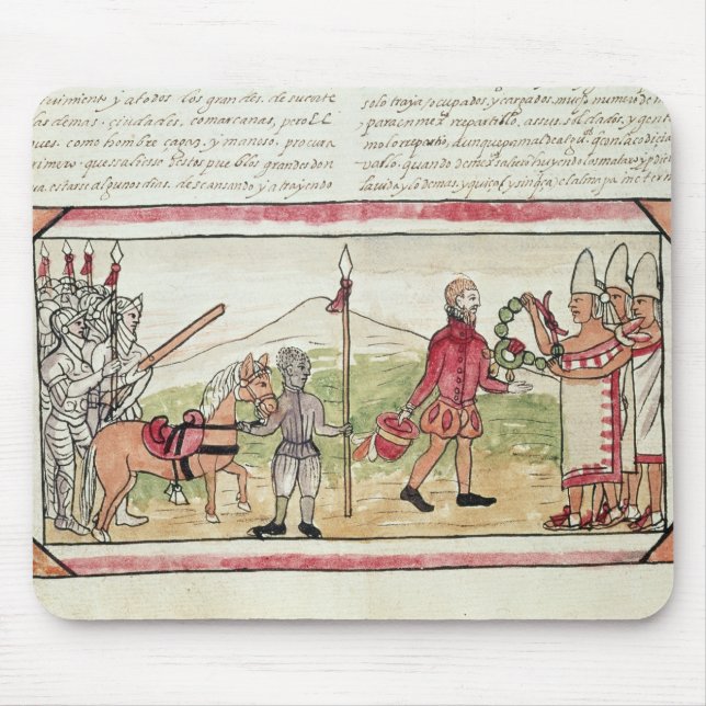 Möte av Hernando Cortes och Montezuma Musmatta (Framsidan)
