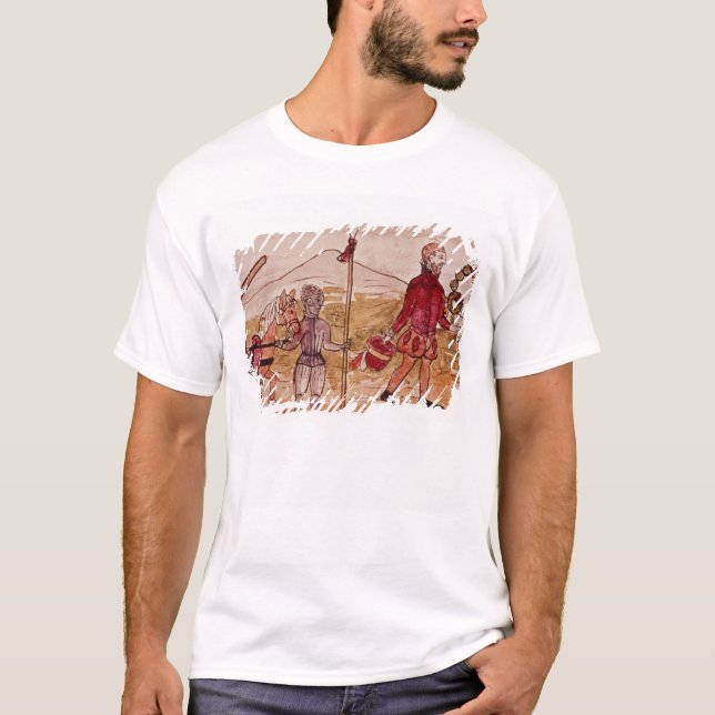 Möte av Hernando Cortes och Montezuma T-shirt (Framsida)