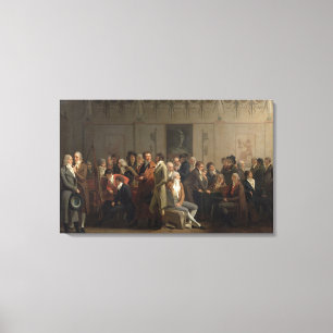 Möte av konstnärer i studion av Isabey, 1798 Canvastryck
