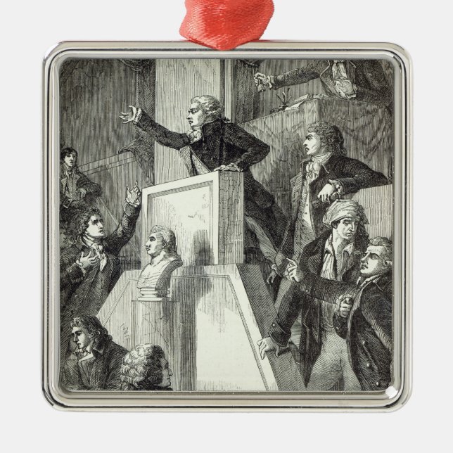 Möte av nationalförsamlingen, 1791 julgransprydnad metall (Framsidan)