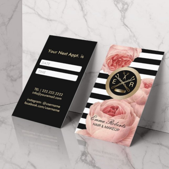 Möte Blommigt för Hårstilssax och komb Tidsbeställning Kort (Skapare uppladdad)