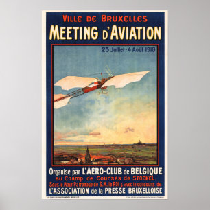 Möte D'Aviation Belgium Brussels Aircraft Expo Poster