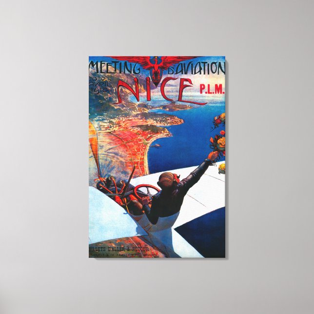 Möte D'Aviation i Nice, Frankrike Poster Canvastryck (Framsida)