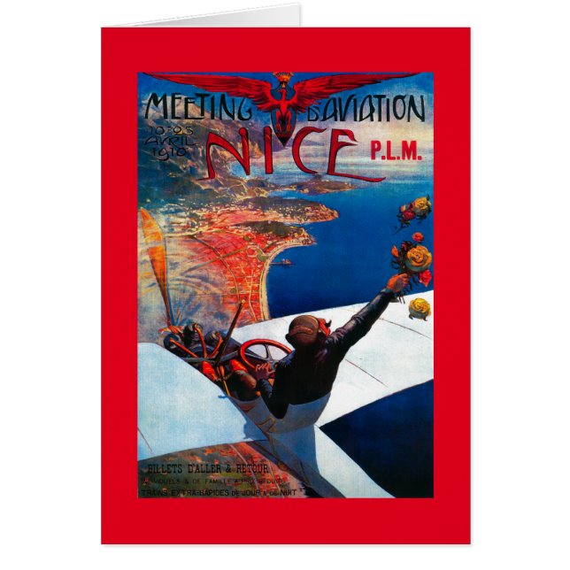 Möte D'Aviation i Nice, Frankrike Poster Hälsningskort (Framsidan)