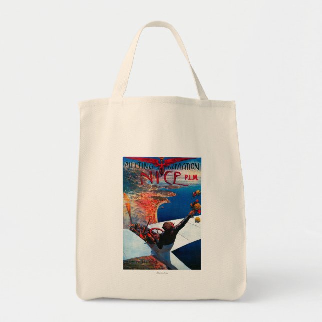 Möte D'Aviation i Nice, Frankrike Poster Tygkasse (Framsidan)