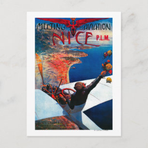 Möte D'Aviation i Nice, Frankrike Poster Vykort