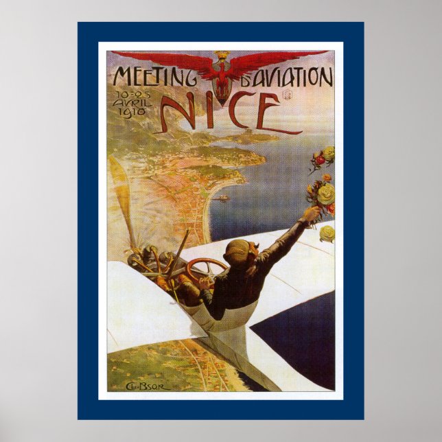 Möte d'Aviation Nice Poster (Framsidan)