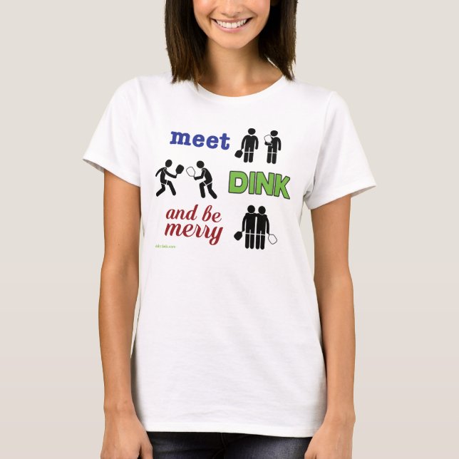 "Möte, Dink och Be Merry"-Tanktop Tee (Framsida)