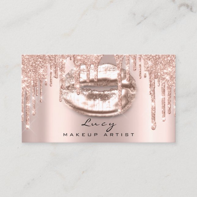 Möte drivrutiner Läppar Glitter Drips Spark Makeup Tidsbeställning Kort (Framsida)
