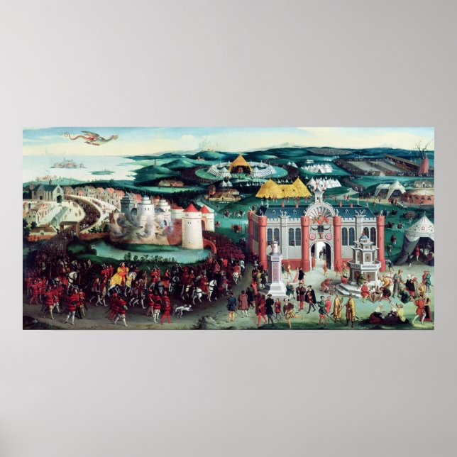 Möte Fält vid Trasa i Guld Poster (Framsidan)