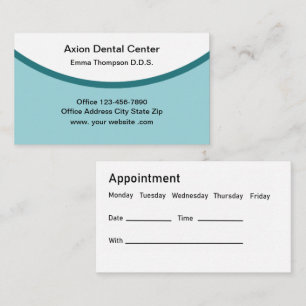 Möte för det moderna Office Dentist Office Tidsbeställning Kort