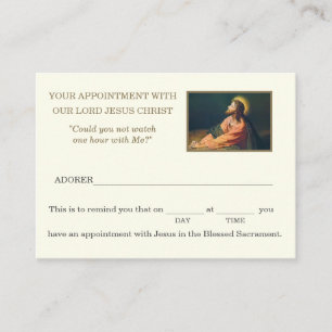Möte för katolsk Eucharistisk Adoration Jesus Visitkort