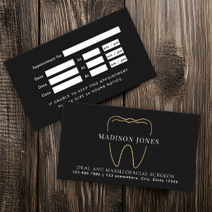 Möte för minimal Classy Black och Guld-dentist Visitkort