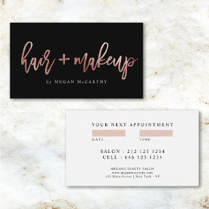 Möte för Modern Hair Makeup Artist Script Visitkort