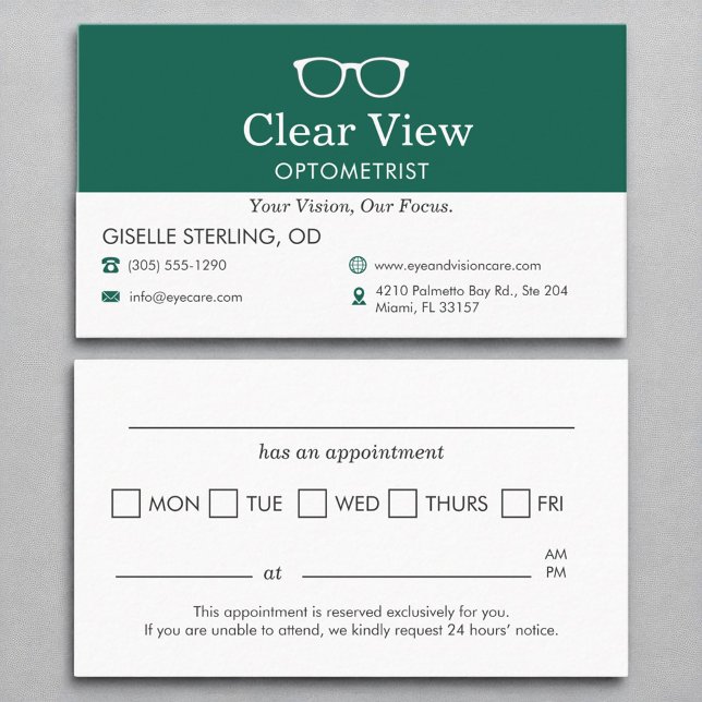Möte för Vision Care Doktor Optometrist Office Visitkort (Skapare uppladdad)