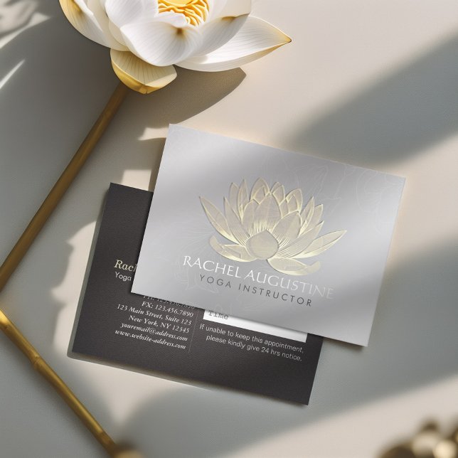 Möte guld Lotus Yoga Meditation-instruktor Tidsbeställning Kort (Skapare uppladdad)