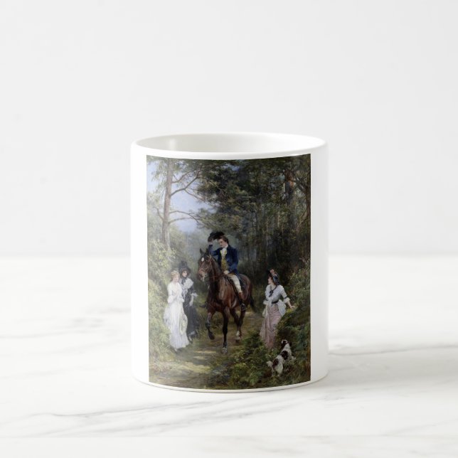Möte i skogen (av Heywood Hardy) Kaffemugg (Center)